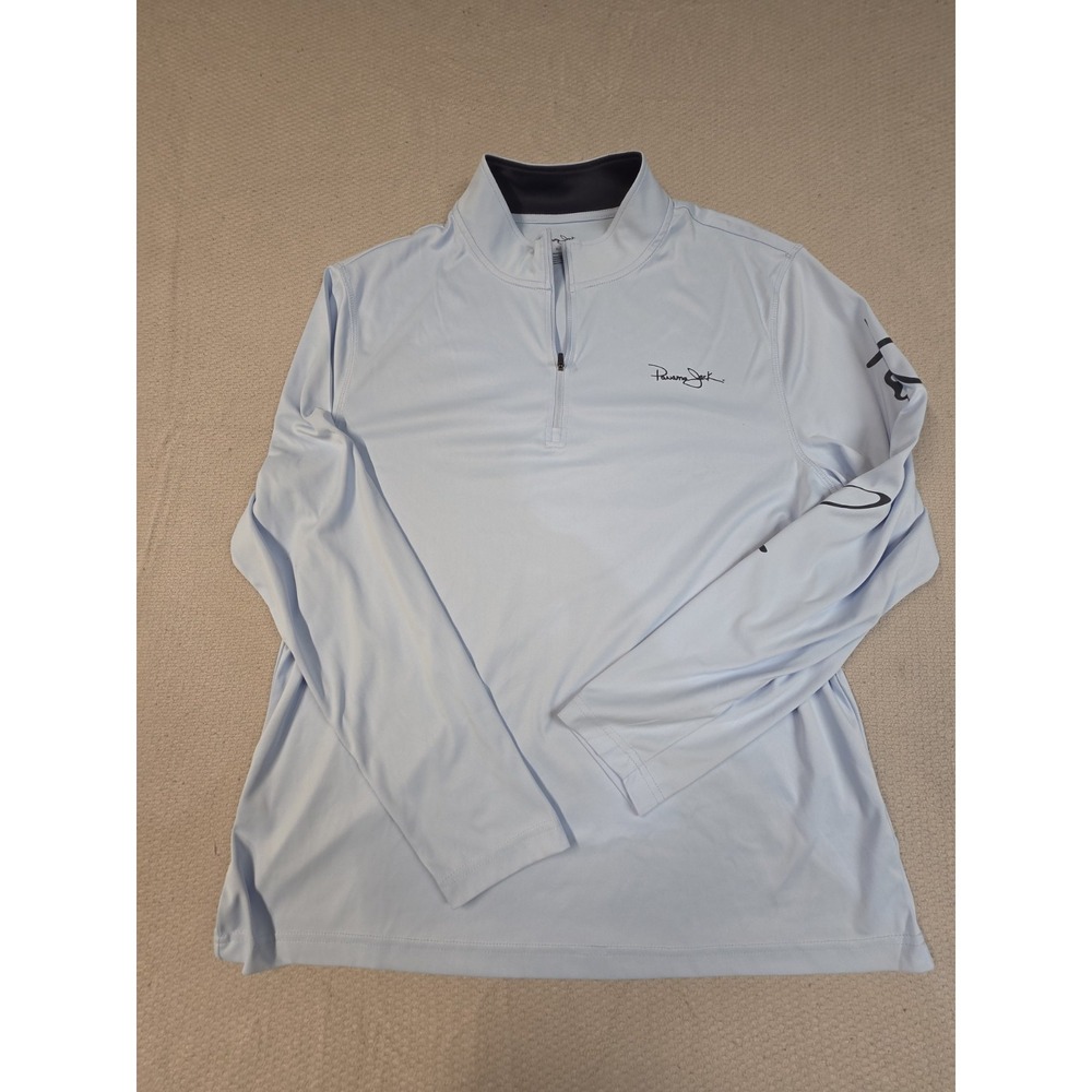 Panama Jack 1/4 Zip Fishing Shirt Mens Size Xl Light Blue